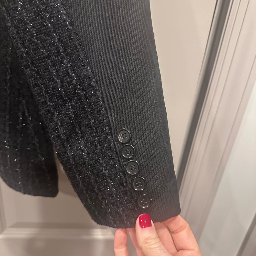 NWTs Gracia Tweed Sparkle Elegant Black Women's Blazer - Picture 8 of 8